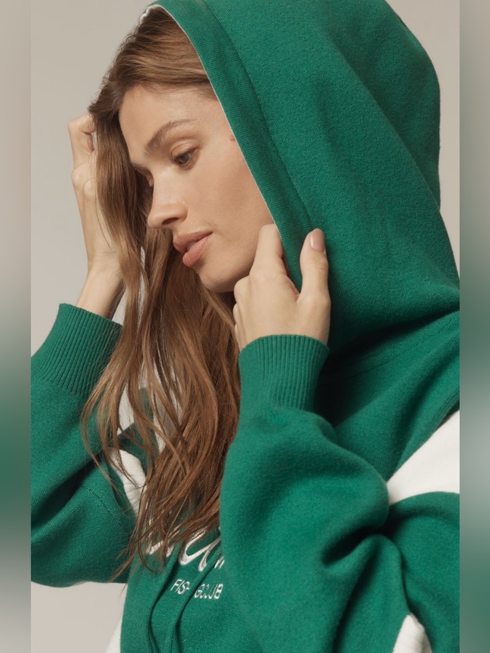 Anthropologie Knit Hooded Sweatshirt
in Green - Picture 2 of 7